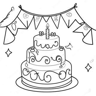 Strona Do Kolorowania Z Banerem Urodzinowym 115588-51145