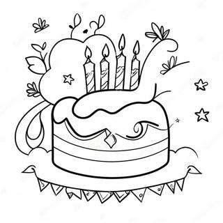 Strona Do Kolorowania Z Banerem Urodzinowym 115588-51146