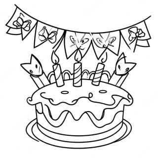 Strona Do Kolorowania Z Banerem Urodzinowym 115588-51147