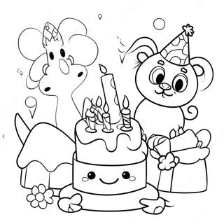 Strona Do Kolorowania Z Urodzinowymi Zwierzetami 115589-51152