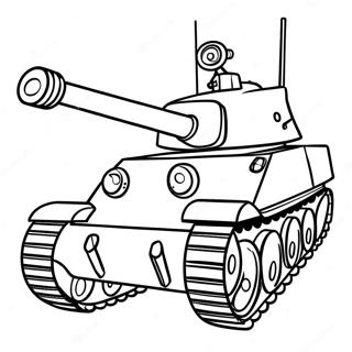 Kolorowanka Czolgu Z Ii Wojny Swiatowej W Stylu Kreskowkowym 116417-51795