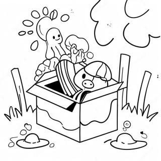 Kolorowanka Przygodowa Scena Sticky Lankybox Kolorowanki