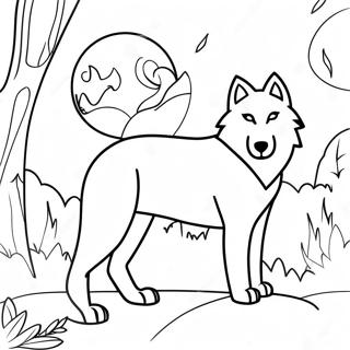 Kolorowanka Groznego Wilka Wpatrujacego Sie W Pelnie Ksiezyca 116954-52370