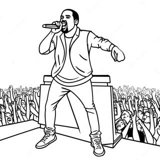 Kanye West Wystepujacy Na Scenie Kolorowanka 117623-52873
