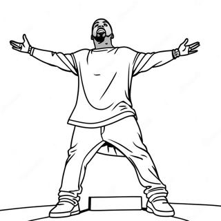 Kanye West Wystepujacy Na Scenie Kolorowanka 117623-52874