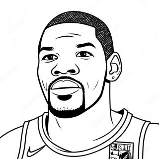 Kolorowanka Z Kevinem Durantem Z Pilka Koszykowa 118040-53207