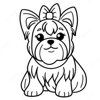 Realistyczny Yorkshire Terrier Z Kokarda Strona Do Kolorowania 118116-53262