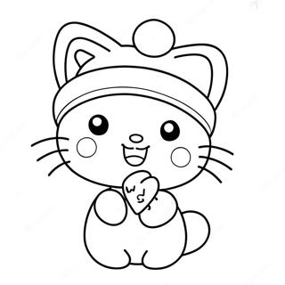 Kolorowanka Z Urocza Hello Kitty W Czapce Mikolaja 118217-53334