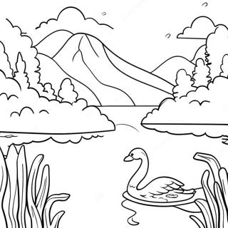 Kolorowanka Z Spokojna Scena Aplikacji Jeziora 118678-53807