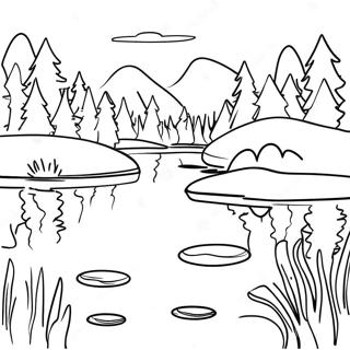 Kolorowanka Z Odbiciem Jeziora W Spokoju 118680-53813