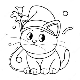 Zabawny Swiateczny Kot Z Czapka Mikolaja Kolorowanka 118909-53988