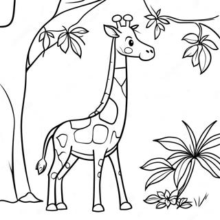 Kolorowanka Z Elegancka Zyrafa Jedzaca Liscie 119529-54477