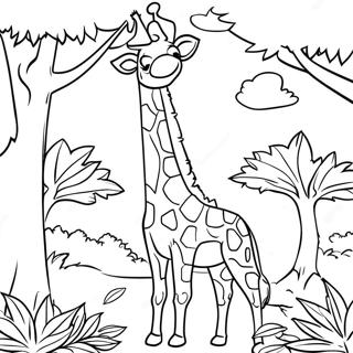 Kolorowanka Z Elegancka Zyrafa Jedzaca Liscie 119529-54478