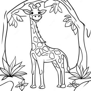 Kolorowanka Z Elegancka Zyrafa Jedzaca Liscie 119529-54480