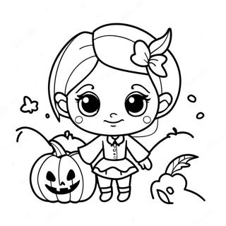 Kolorowanka Z Figlarna Dziewczyna Wampirem Z Dynia 119761-54661
