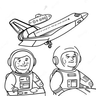 Kolorowanka Z Promem Kosmicznym Z Astronautami 120224-55019