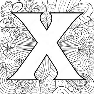 Litera X Strona Kolorowanki 120399-55146