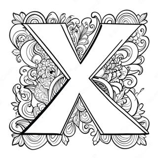 Litera X Strona Kolorowanki 120399-55147