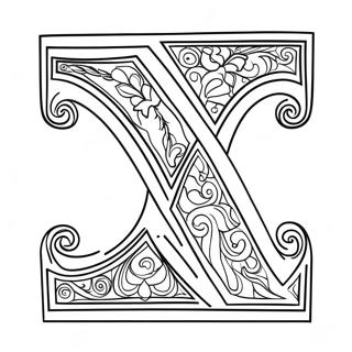Litera X Strona Kolorowanki 120399-55148