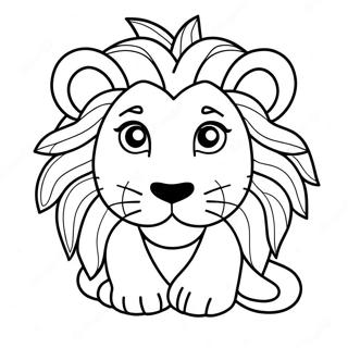 Kolorowanka Z Urocza Twarza Lwa 120683 55374
