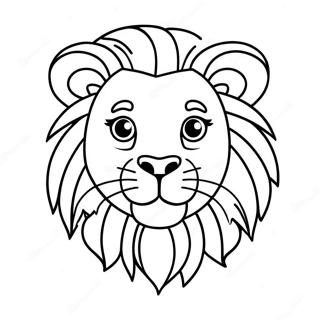 Kolorowanka Z Urocza Twarza Lwa 120683 55375