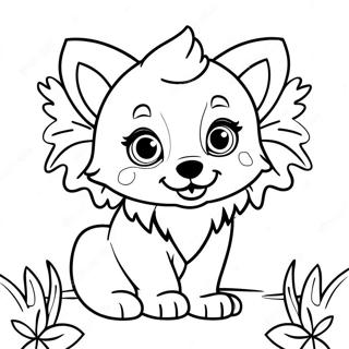 Uroczy Wilk Dzieciecy Z Motylimi Skrzydlami Kolorowanka 120941-55584