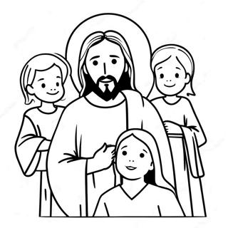 Kolorowy Jezus Z Dziecmi Kolorowanka 122066-56617