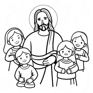 Kolorowy Jezus Z Dziecmi Kolorowanka 122066-56618