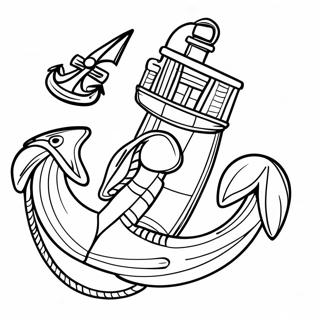Kotwica W Tematyce Morskiej Kolorowanka 122375-56923