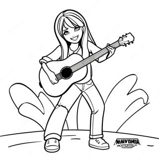 Kolorowanka Hannah Montana Grajaca Na Gitarze 122453-56987