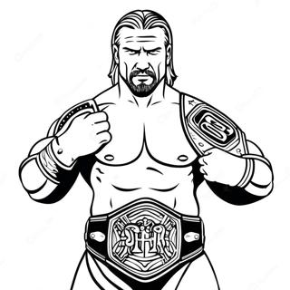 Kolorowanka Z Triple H Trzymajacym Dwa Pasy 122581-57081