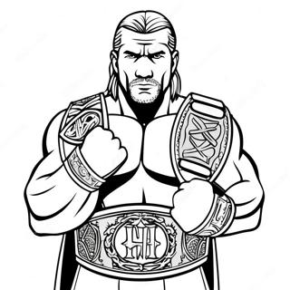 Kolorowanka Z Triple H Trzymajacym Dwa Pasy 122581-57083