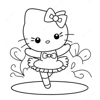 Obrys Baleriny Hello Kitty Kolorowanki