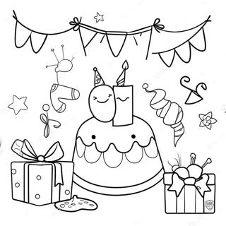 Kolorowanka Z Wesola Scena Przyjecia Na 2 Urodziny 122866-57303