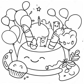Kolorowanka Z Wesola Scena Przyjecia Na 2 Urodziny 122866-57304