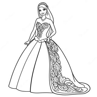 Elegancka Sukienka Barbie Kolorowanka 123353-57676