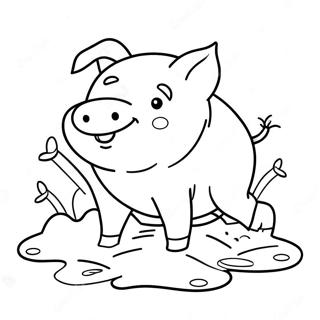 Zabawny Swinia W Blocie Kolorowanka 12365 939