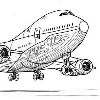 Kolorowanka Z Detalami Samolotu 747 Z Boku 124175 58320