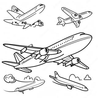 Kolorowanka Z Rysunkowym Samolotem 747 124177 58419