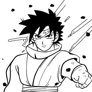 Kolorowanka Sasuke Uchiha W Bitwie Kolorowanki