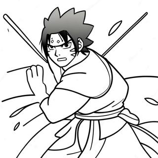 Kolorowanka Sasuke Uchiha W Bitwie Kolorowanki