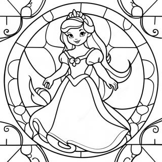 Kolorowa Kolorowanka Disney Ksiezniczki Witraz 125823-59685