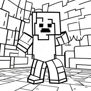 Kolorowanka Minecraft Steve Kolorowanki