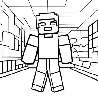Kolorowanka Minecraft Steve Kolorowanki