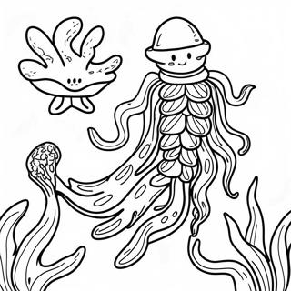 Kolorowanka Z Realistycznymi Wodorostami W Oceanie 126393-60133