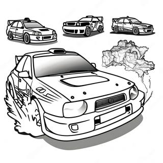 Kolorowanka Subaru Impreza Rally Kolorowanki
