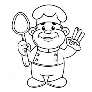 Szef Trzymajacy Ogromna Lyzke Kolorowanka 127683 61262