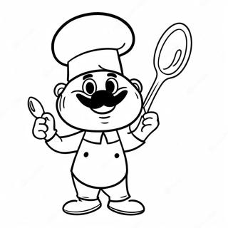 Szef Trzymajacy Ogromna Lyzke Kolorowanka 127683 61264