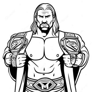 Dynamiczny Triple H Trzymajacy Dwa Pasy Kolorowanka 128793-62121