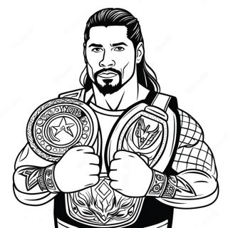Roman Reigns Z Pasem Mistrza Kolorowanka 129429-62619